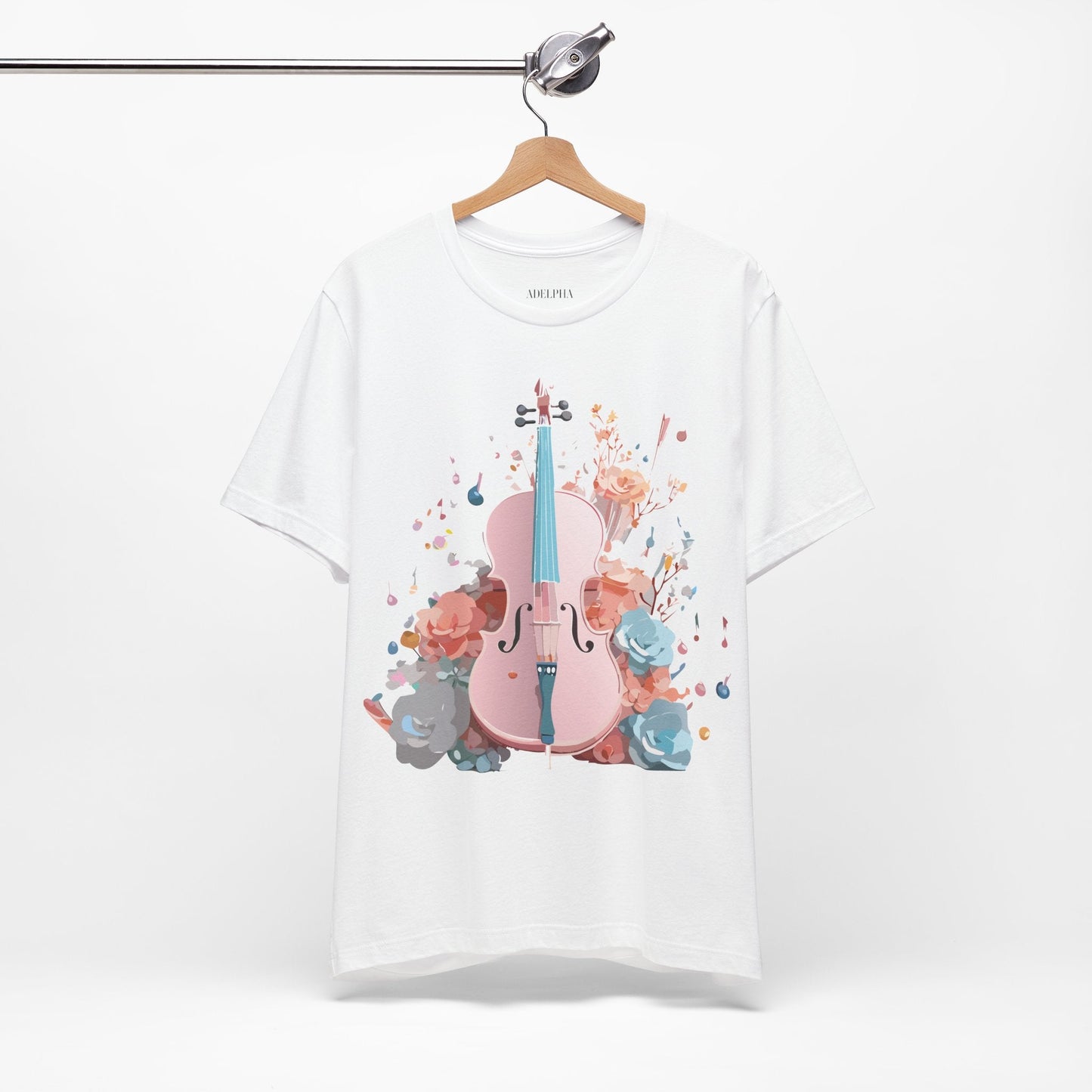 Music Graphic Unisex 100 Cotton Vintage Art with Musical Elements Tee 12