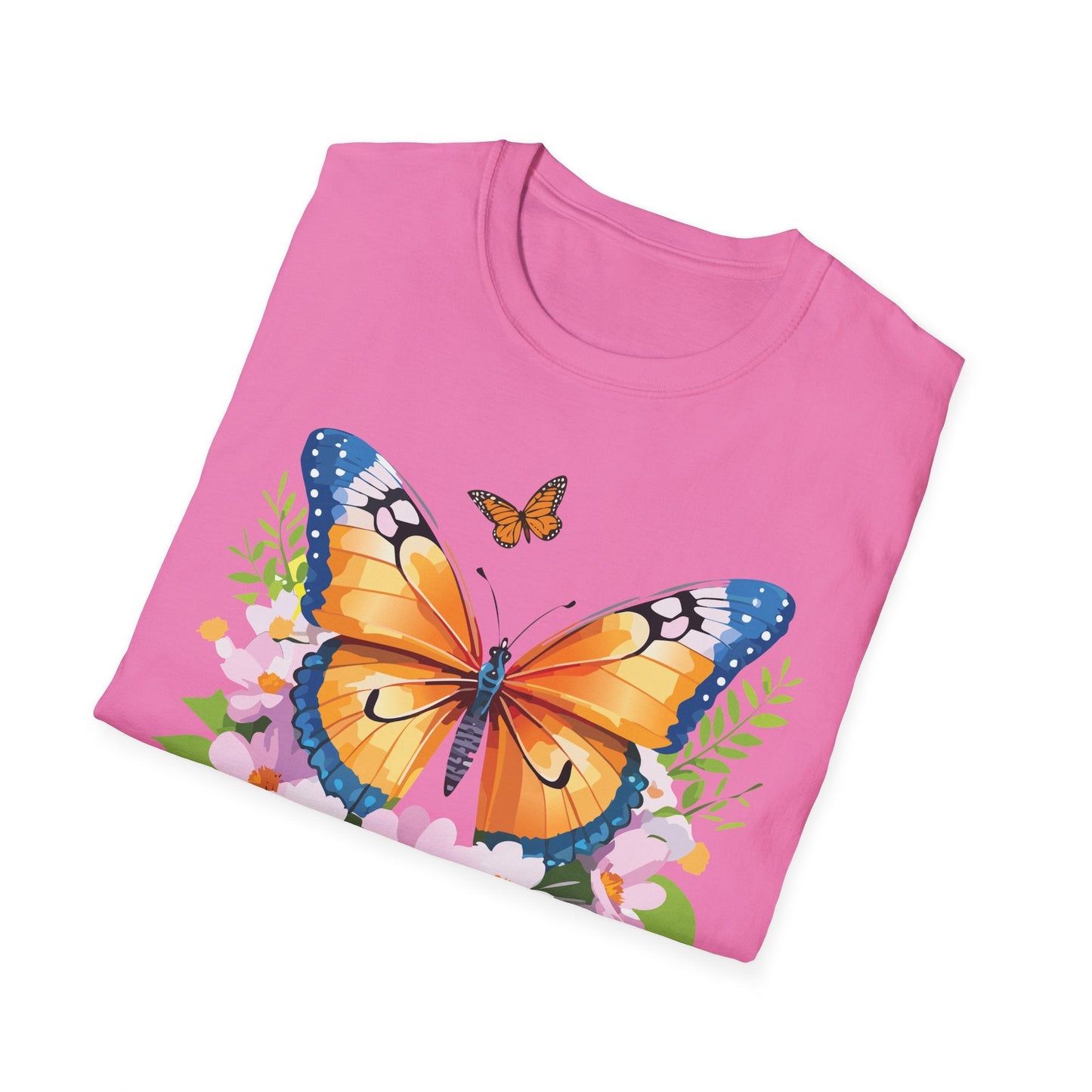 Butterfly Shirt Unisex Cotton Tee Monarch Butterfly Design Gildan Softstyle 64000 Short Sleeve
