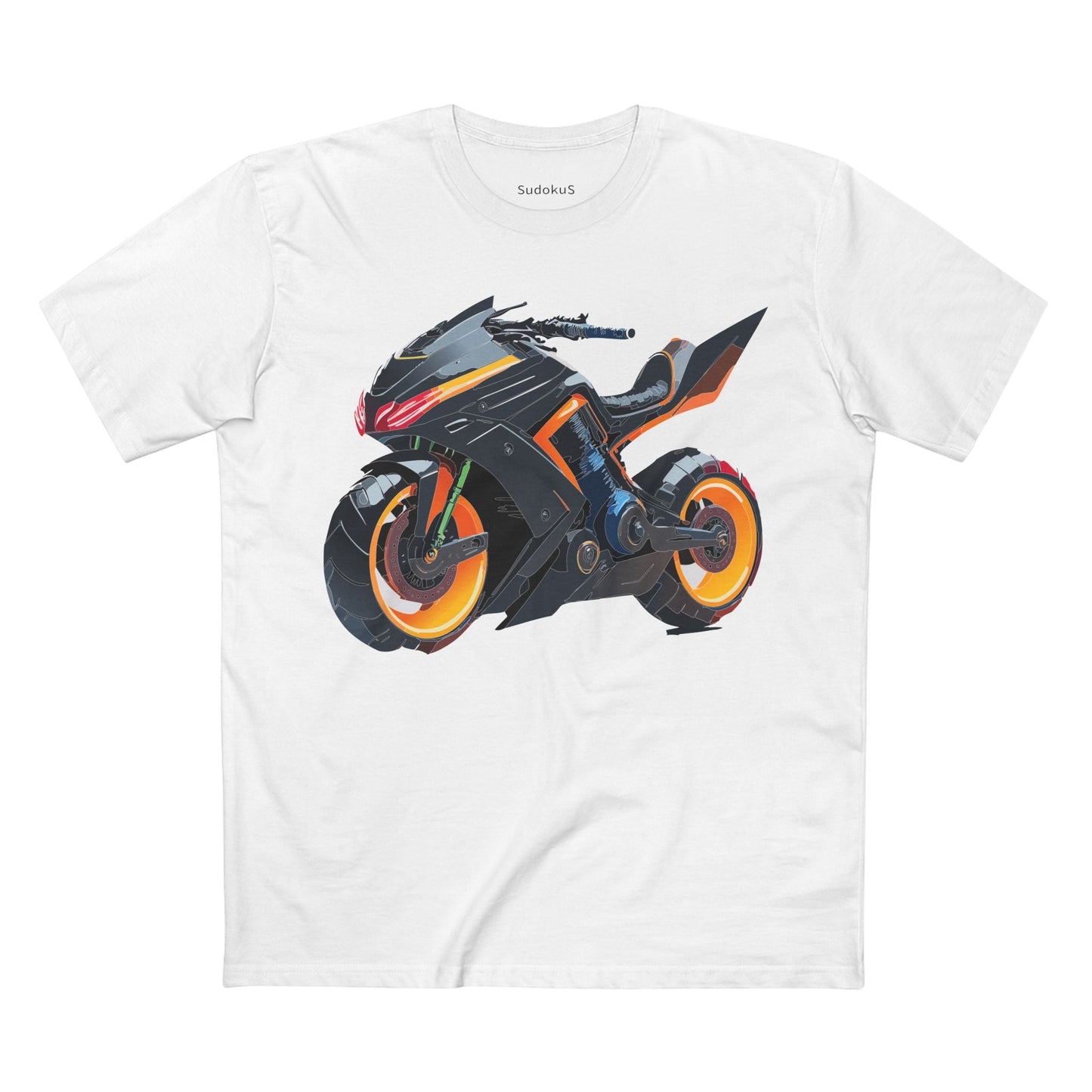 Moto Bike Graphic Unisex 100 Cotton Staple Tee 10
