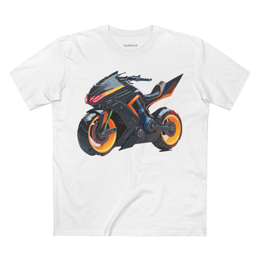 Moto Bike Graphic Unisex 100 Cotton Staple Tee 10