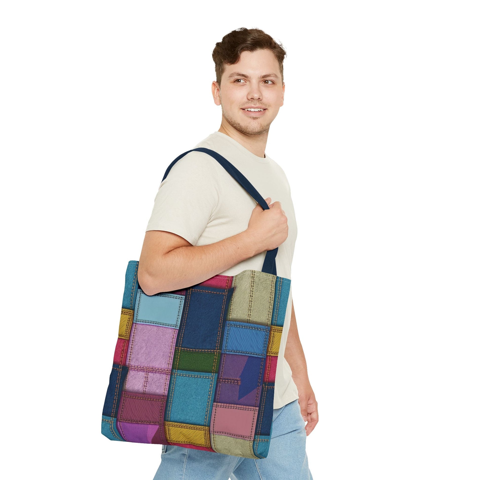 Denim Canvas Bag, Tote Bag Denim Printify