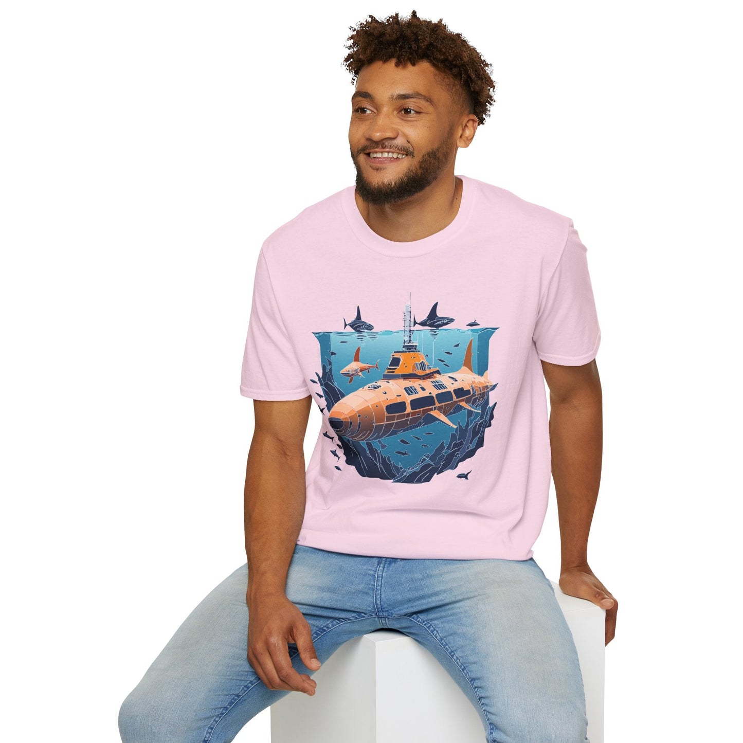 Ocean T Shirt Unisex Gildan Softstyle 64000 Ocean Theme Tee 100 Percent Cotton Fabric