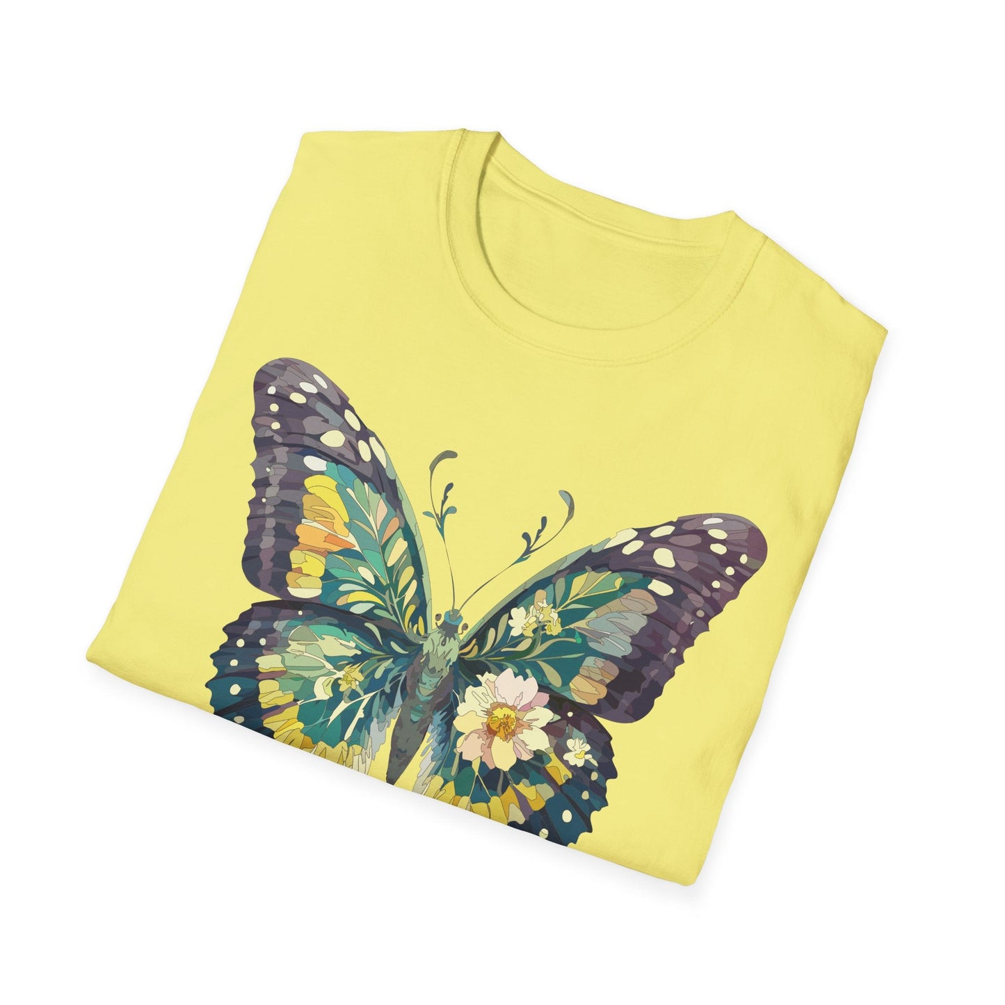 Butterfly Shirt Unisex Monarch Print T Shirt Gildan Softstyle 64000 Lightweight Tee