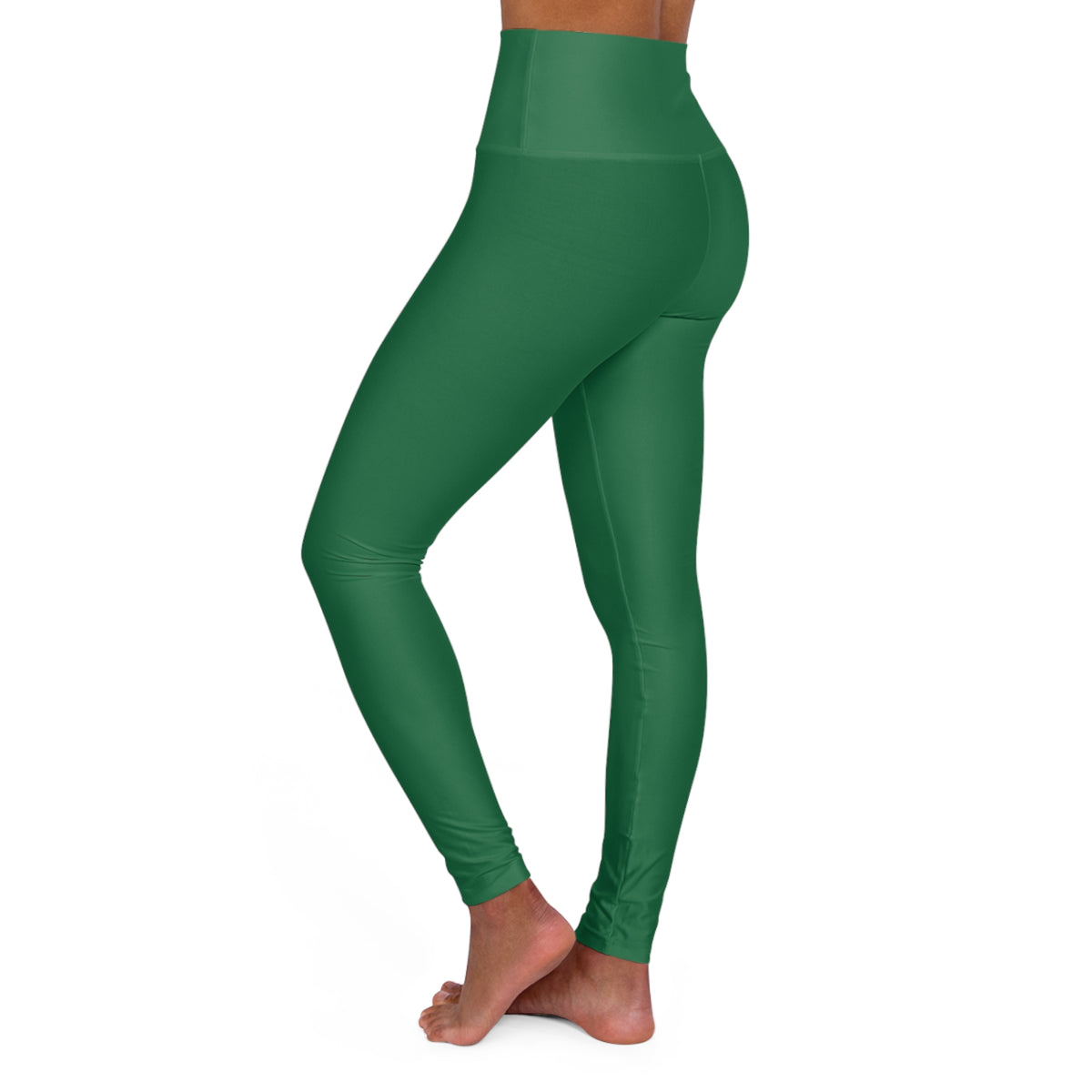Turf Green Color High-Waist Yoga Leggings Women's Seamless Poly-Span Stretchy Pants XS-2XL