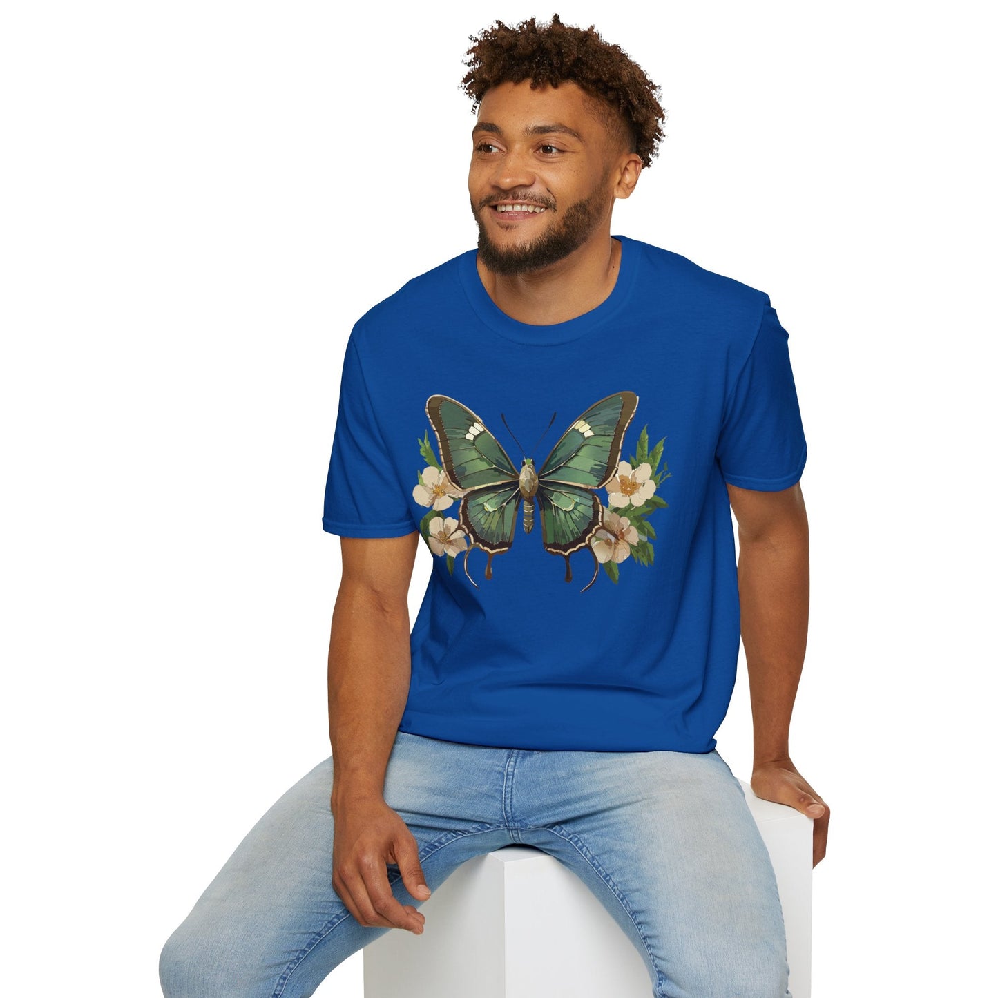 Butterfly Shirt Monarch Style Unisex T Shirt Gildan Softstyle 64000 100 Percent Ring Spun Cotton