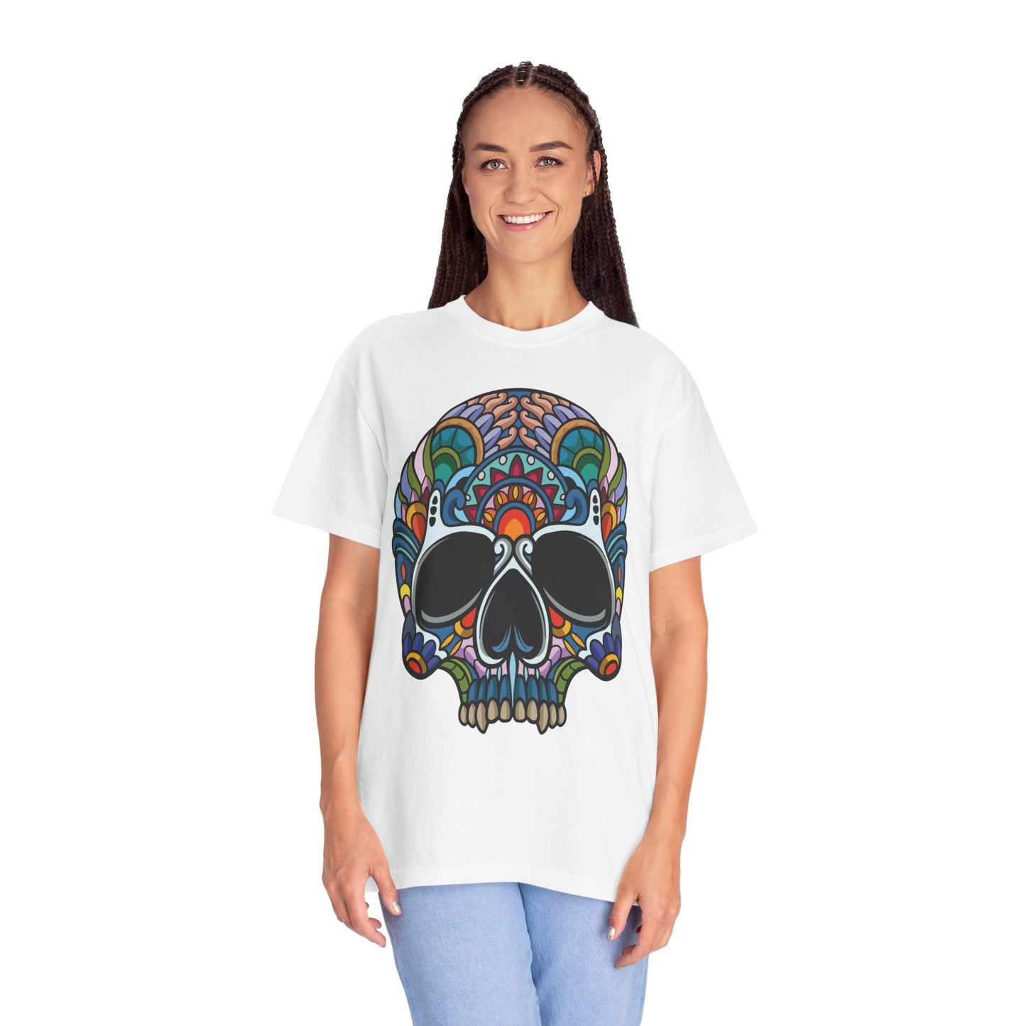 Unisex Cotton Tee Shirt with Skull