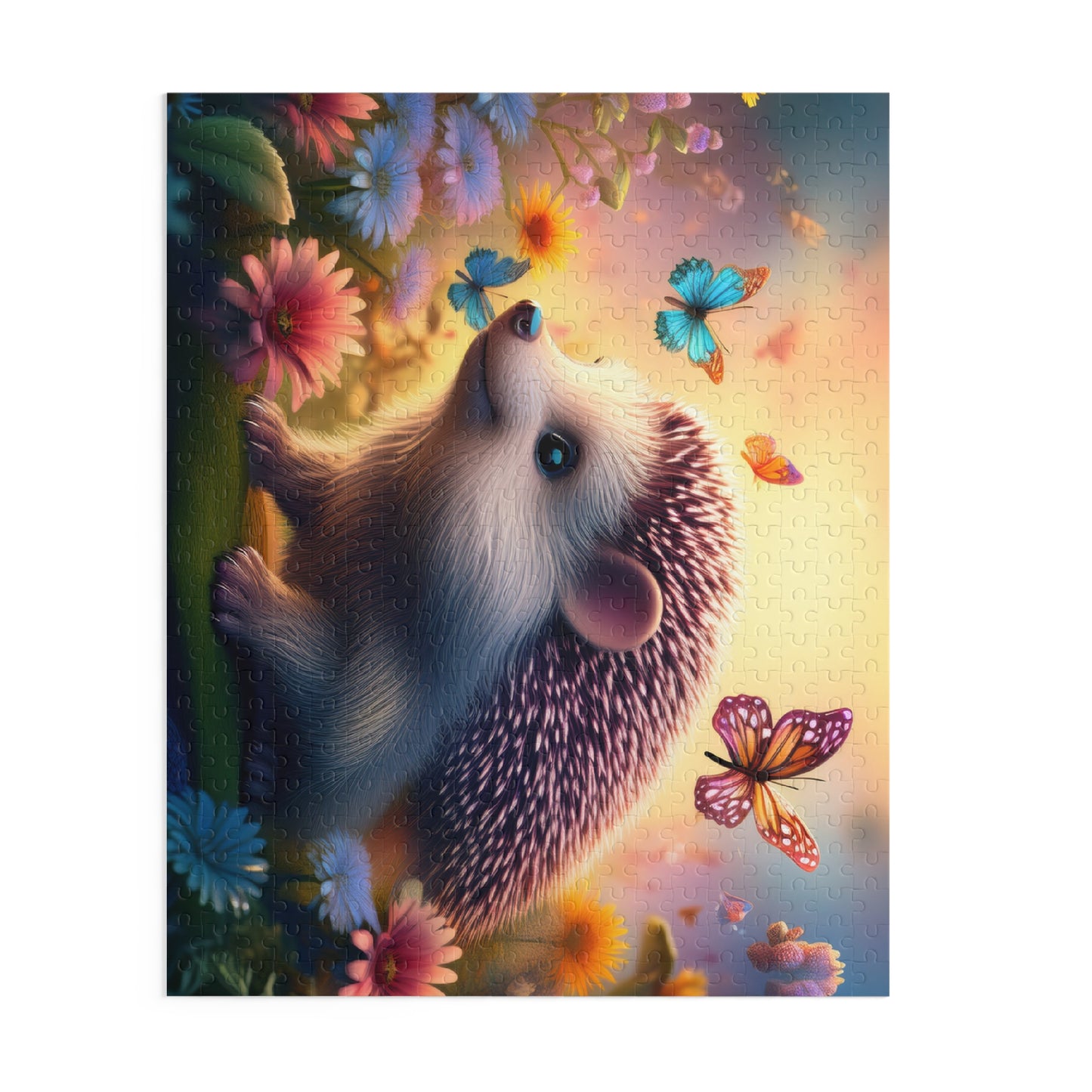 Puzzles-54 Kids Hedgehog Puzzle 500-Piece | Floral Hedgehog Puzzle 500-Piece, Animals Kids Puzzles Size: 16" x 20",  Ages 9+