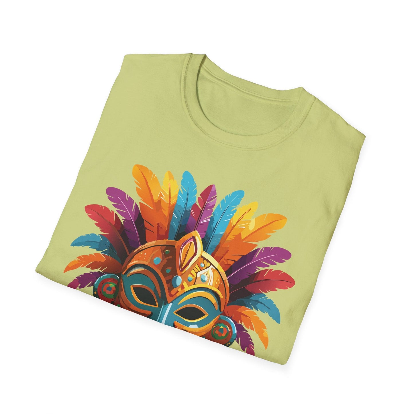 Unisex Gildan Mask T Shirt Softstyle 64000 With Art Design Lightweight Cotton Tee
