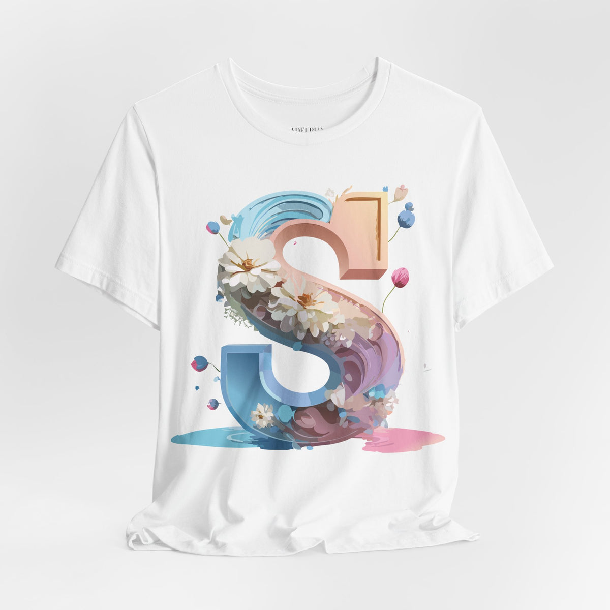 Letter S Graphic Unisex Cotton Bella+Canvas Tee with Art Letter Design