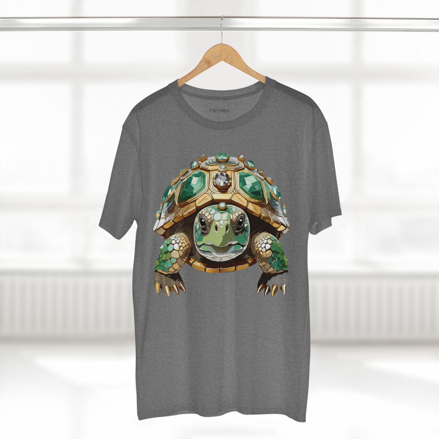 Turtle Graphic Unisex 100 Cotton Tee With Unique Animal Golden Medallion Art Design 31