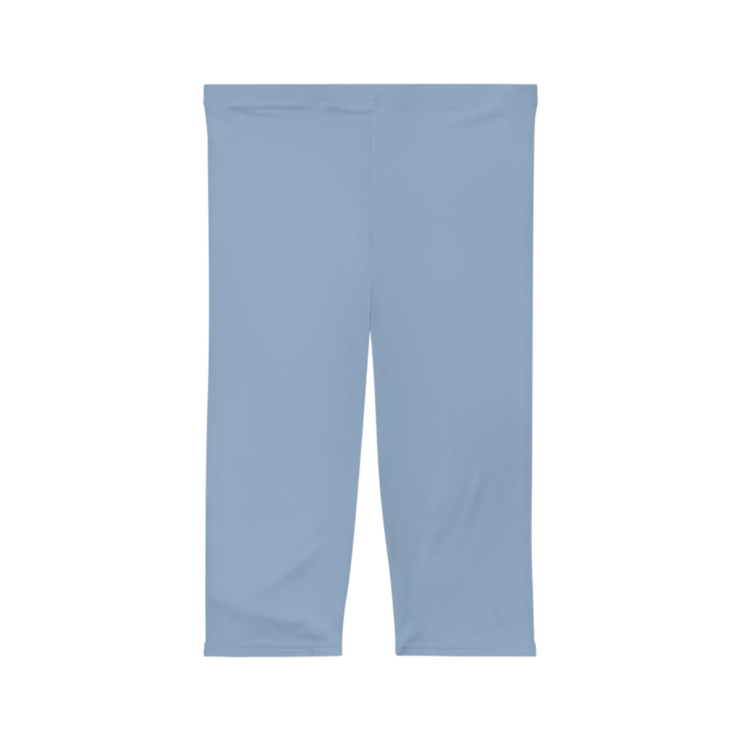 Powder Blue Color Women's Brushed Suede Poly Span Casual Capri Leggings XS-2XL