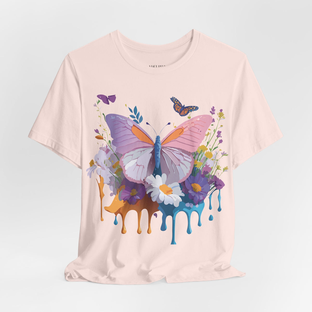 Butterfly Graphic Unisex Cotton Bella+Canvas Tee with Art Design n32