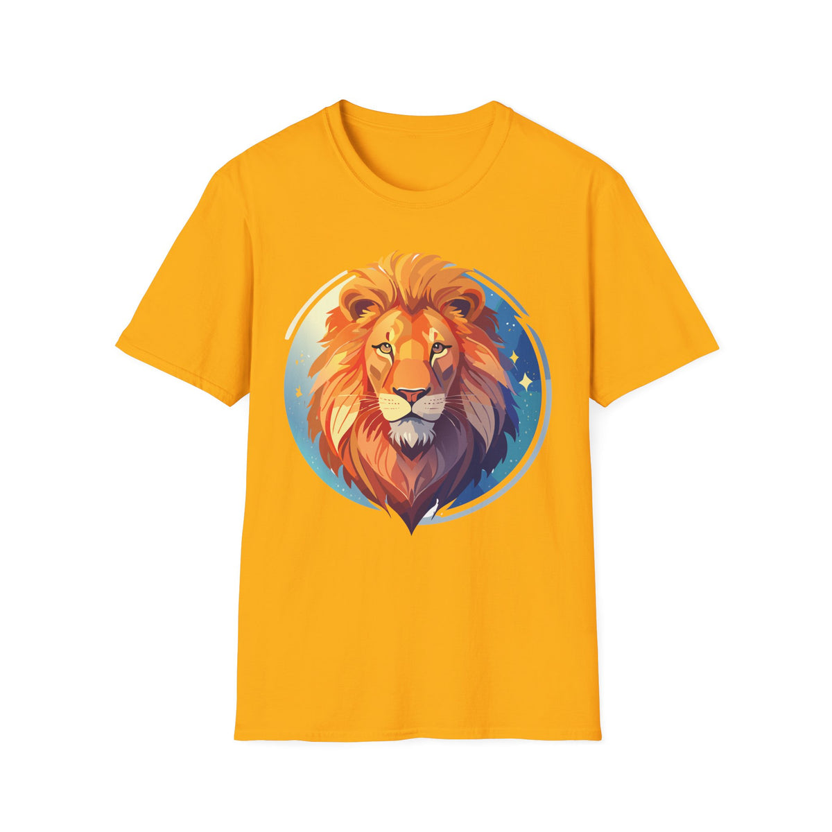 Regal Lion Portrait T-Shirt | Colorful Lion Face Illustration