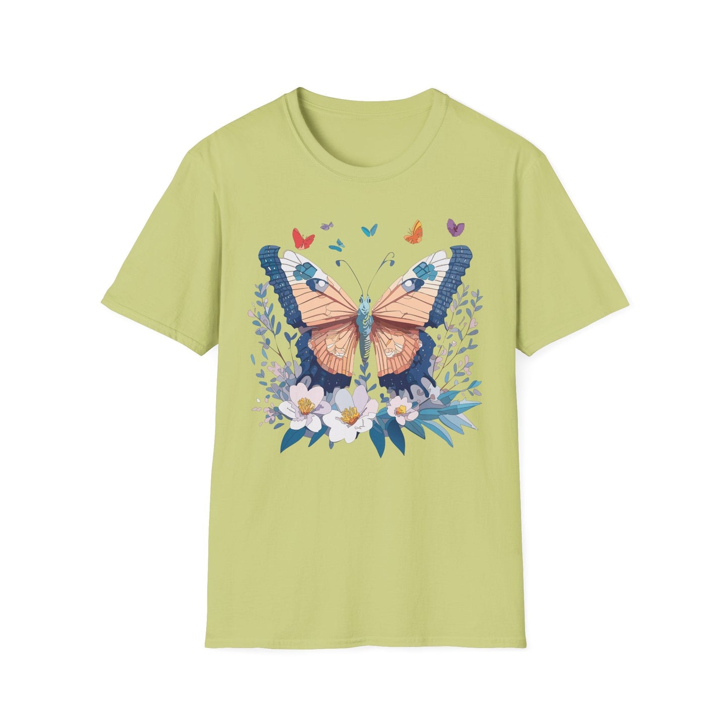 Unisex Butterfly Shirt Monarch Design Gildan Softstyle 64000 Short Sleeve Tee For Men And Women