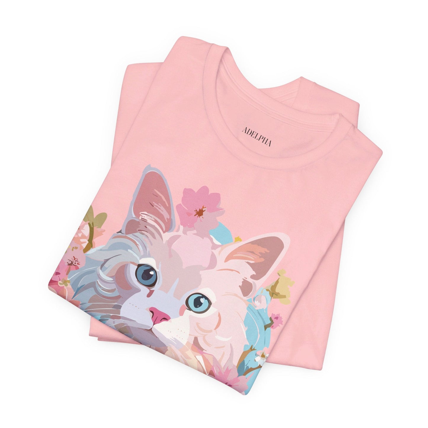 Cat Graphic T Shirt Unisex Short Sleeve Vintage Adelpha Art Tee