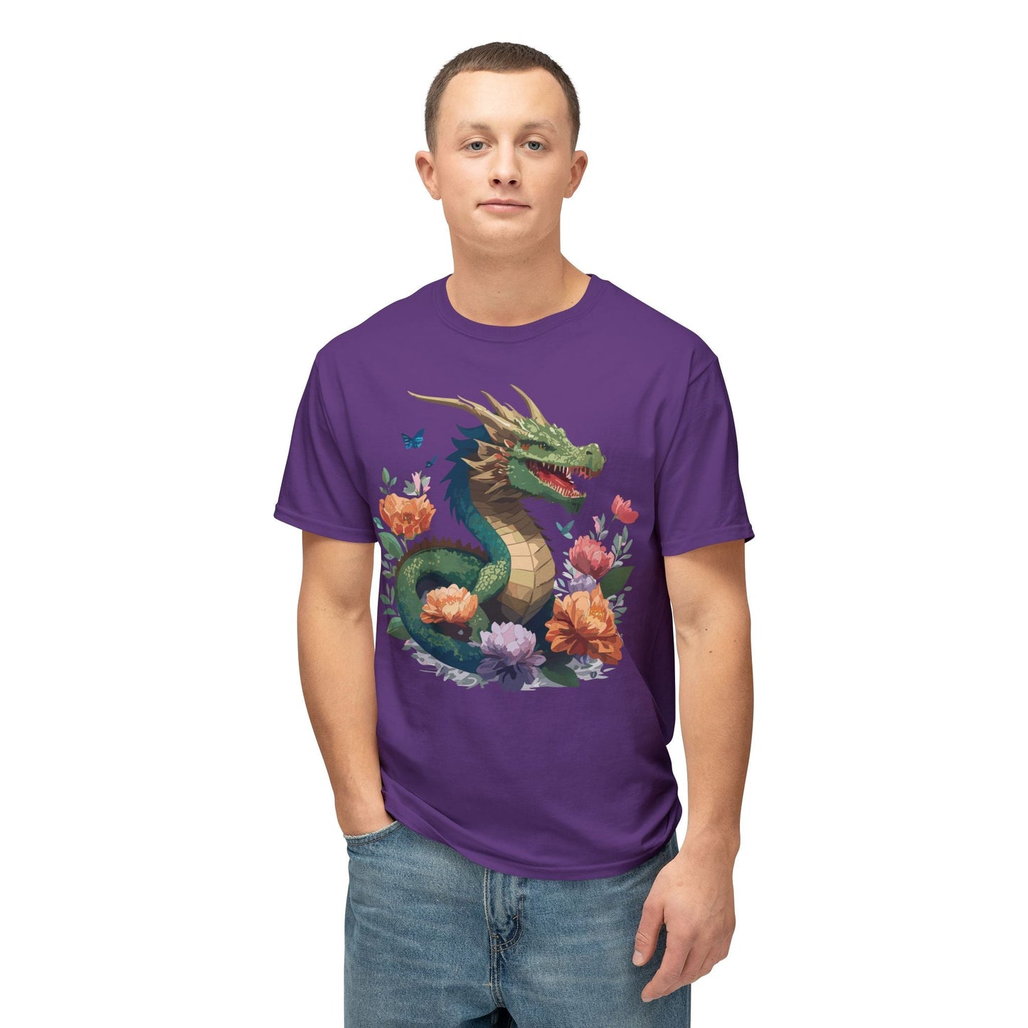 Dragon T Shirt With Art Print HD Cotton Unisex Tee Vintage Dragon Design