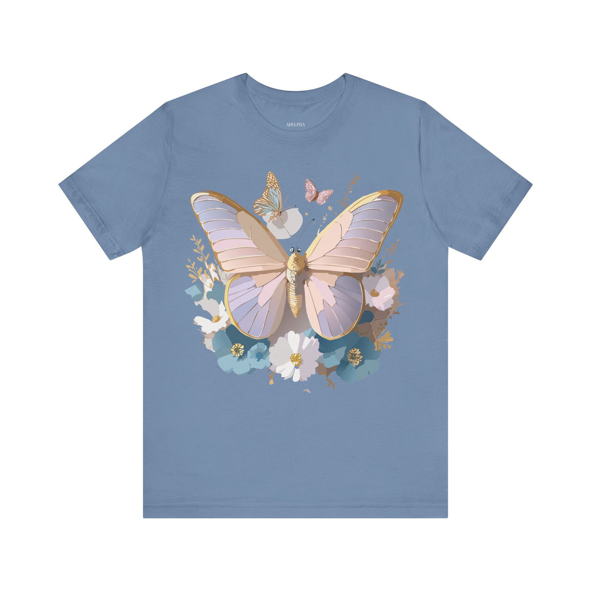 Butterfly Graphic Unisex Cotton Bella+Canvas Tee with Art Design n88