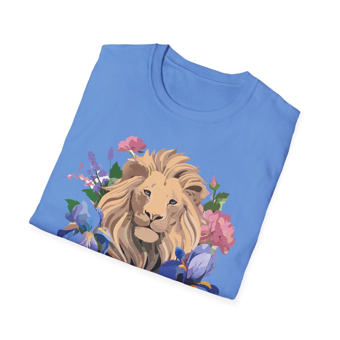 Unisex Softstyle Lion Shirt Floral Lion Tee Animal Print Graphic Tee