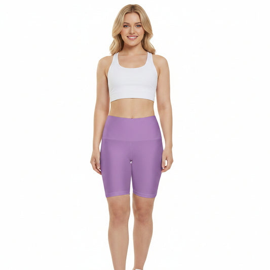 Evening Lilac Women's Bike Shorts — High-Waist Activewear for Yoga & Workouts