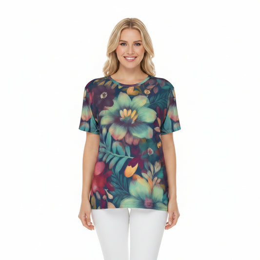 Unisex Poly T-Shirt with Floral Print