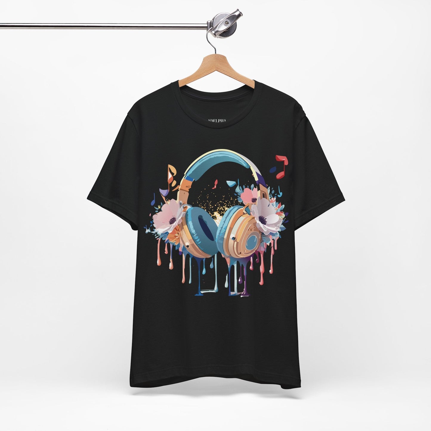 Music Graphic Unisex 100 Cotton Vintage Art with Musical Elements Tee 102