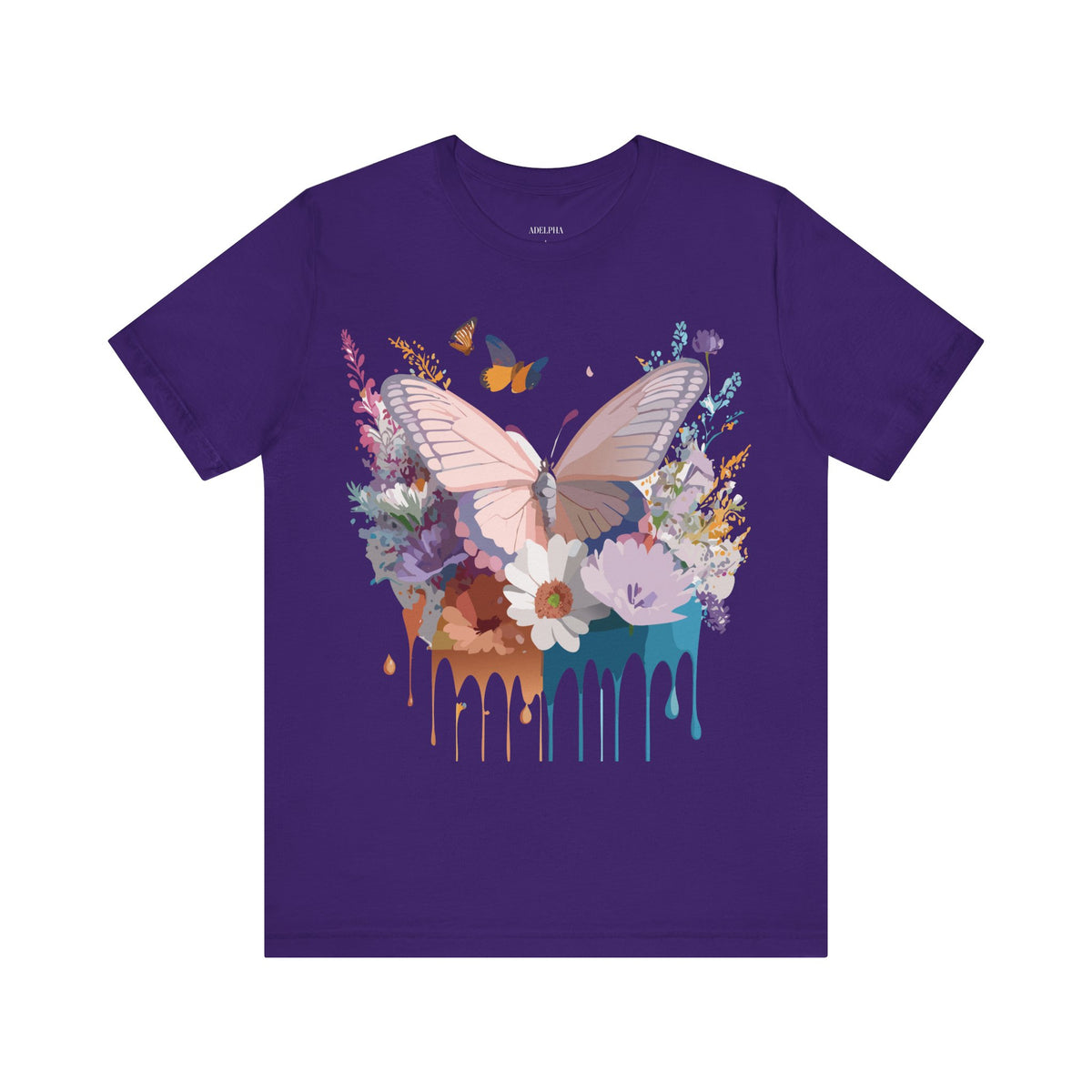 Butterfly Graphic Unisex Cotton Bella+Canvas Tee with Art Design n79