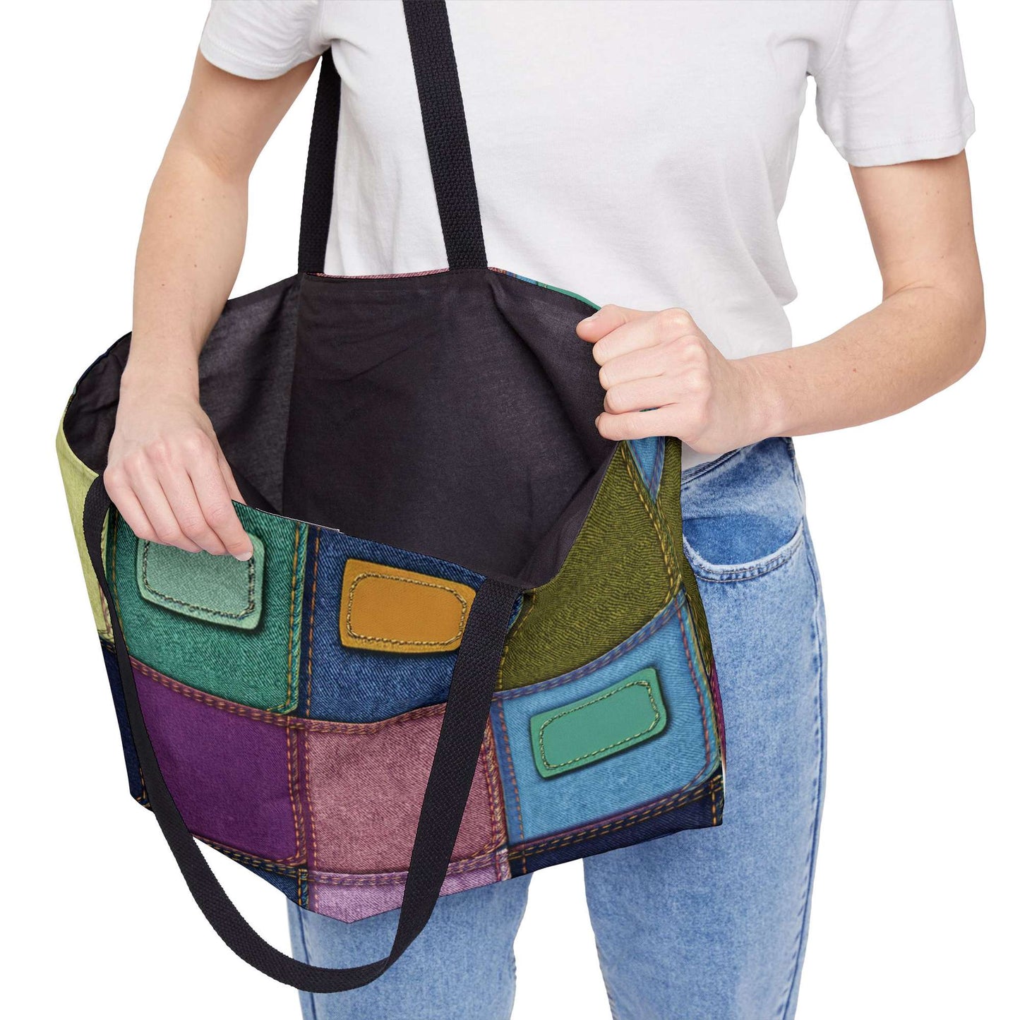 Denim Color Imitation Print Unisex  Yoga Bag  Spun Polyester 24x13 Canvas Gym Bag 26-2