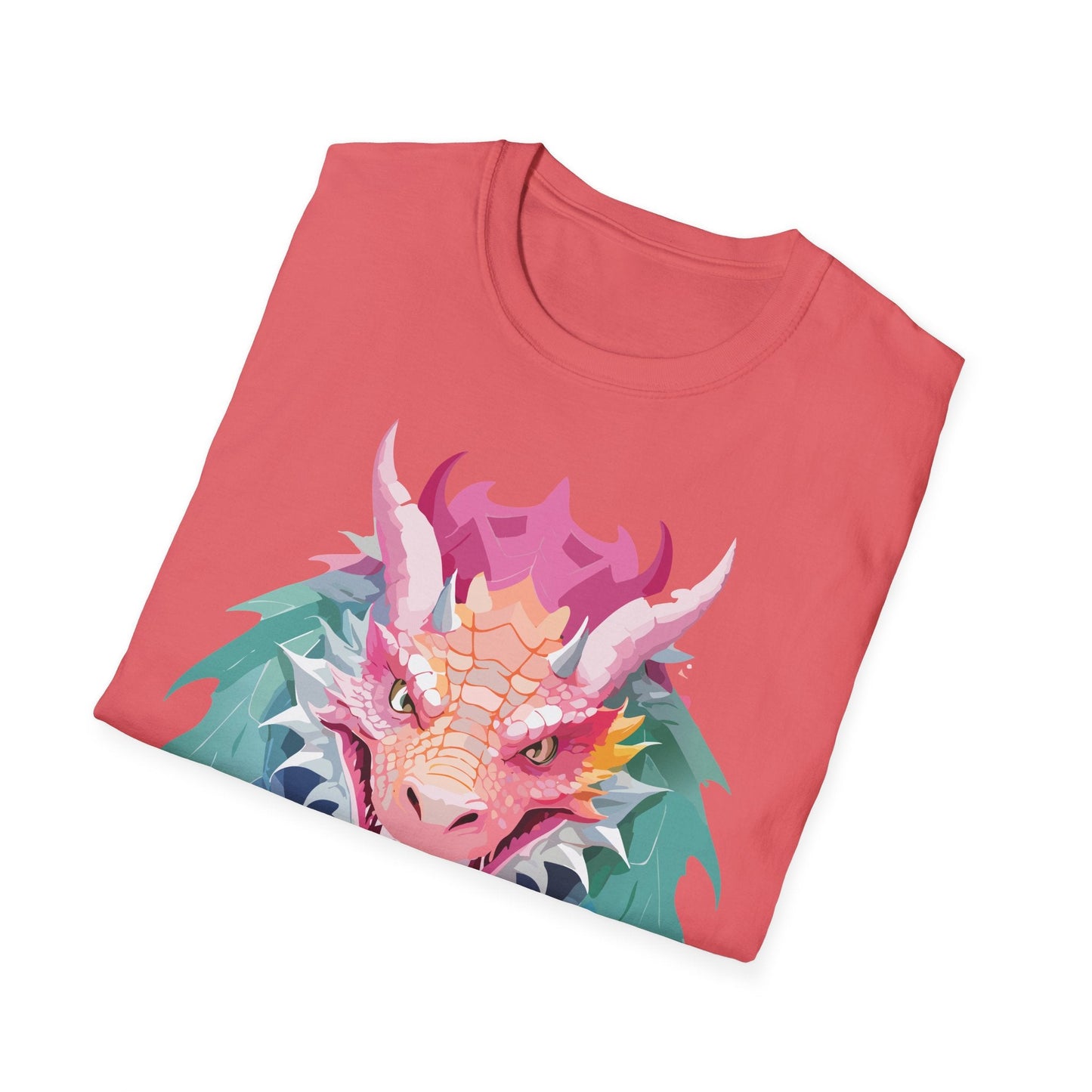 Dragon T Shirt Unisex Softstyle Cotton Tee With Animal Art Design Graphic Print Artwork