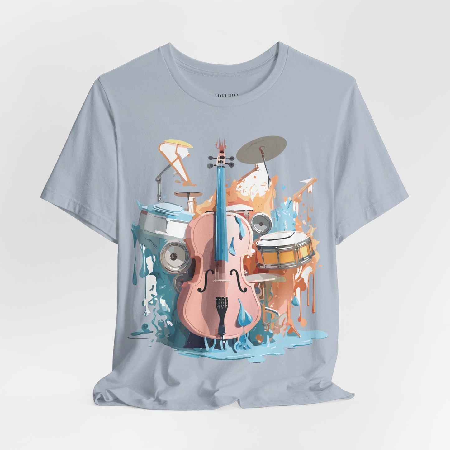 Music Graphic Unisex 100 Cotton Vintage Art with Musical Elements Tee 74