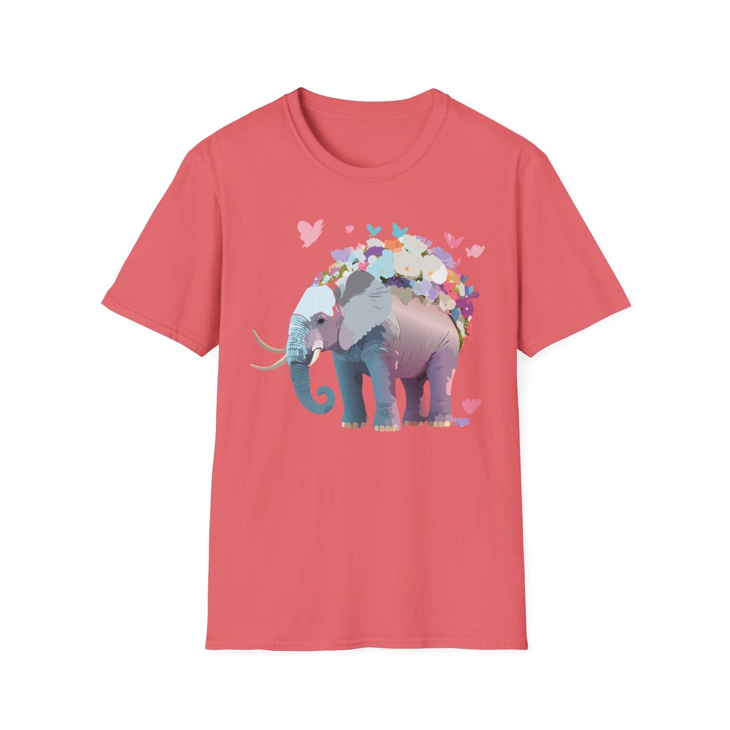Elephant Graphic T Shirt Unisex Cotton Softstyle Tee Gildan 64000 Elephant Design For Animal Lovers