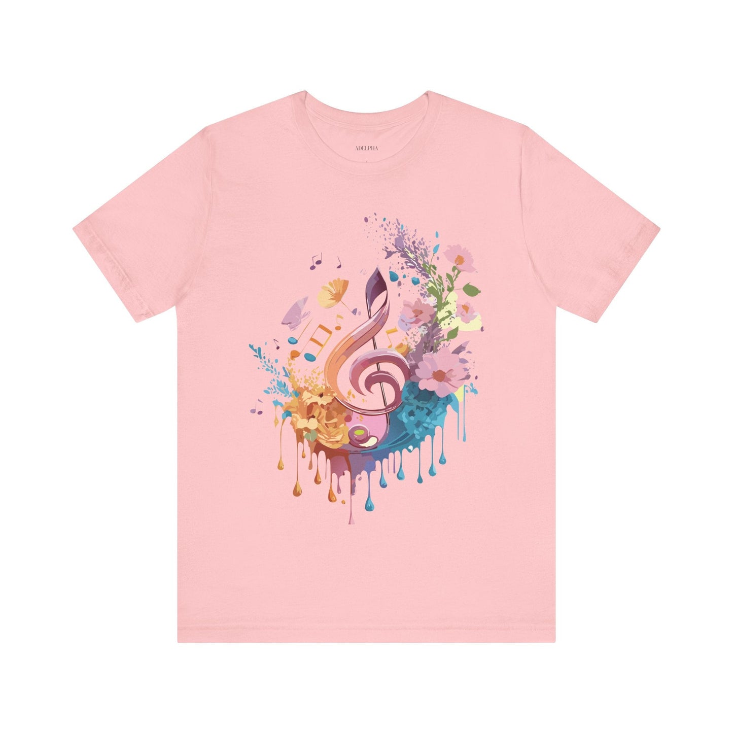Music Graphic Unisex 100 Cotton Vintage Art with Musical Elements Tee 115