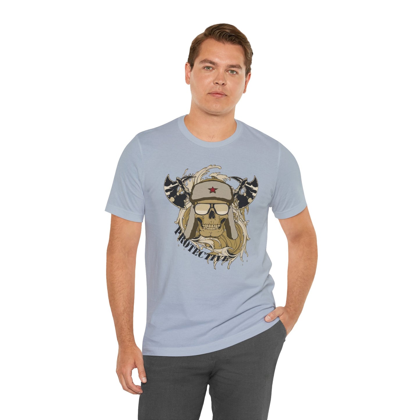 Viking Skull Graphic with Horned Helmet T-Shirt Captain Design Tee Art-41