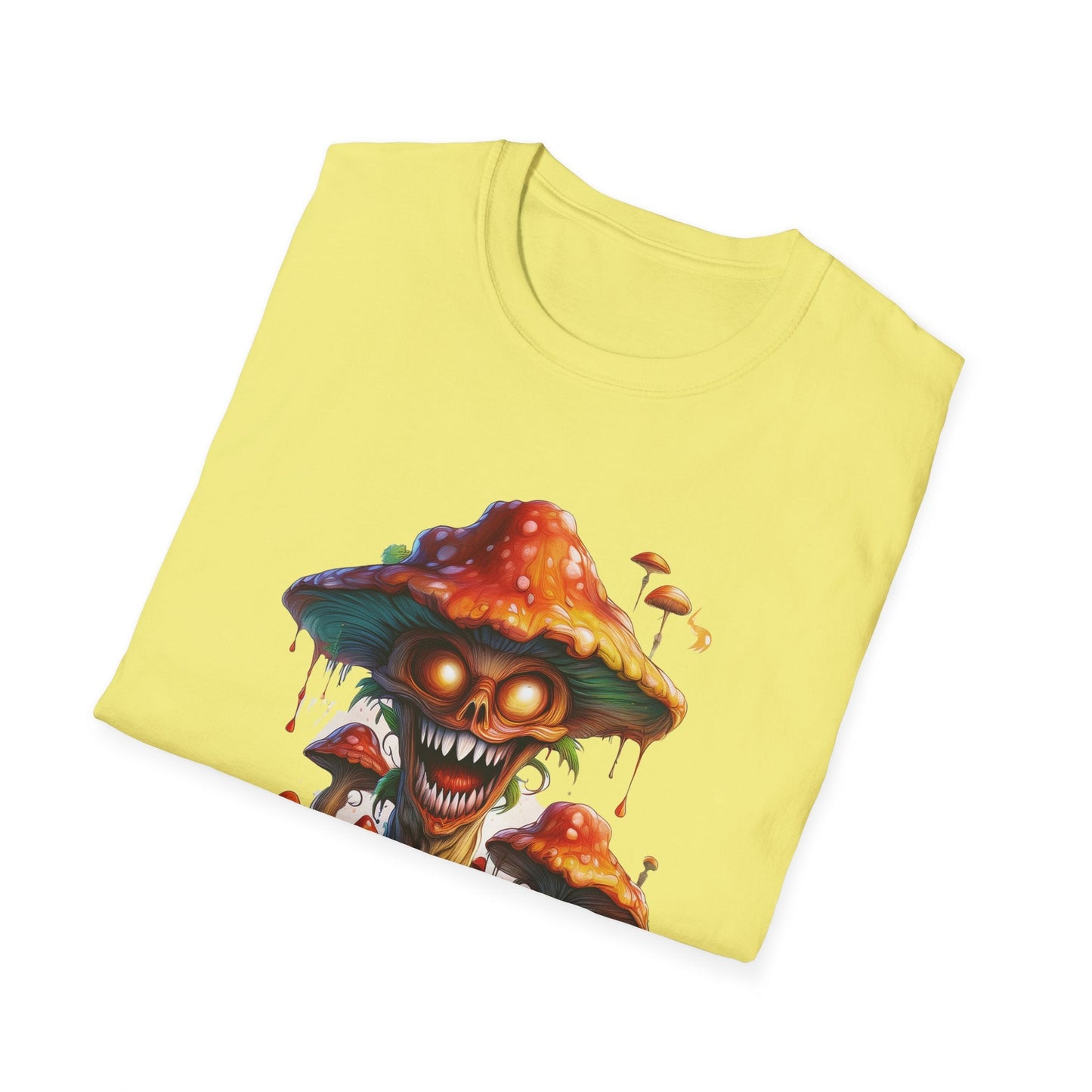 Mashroom Tee Shirt Unisex Softstyle 64000 100% Ring Spun Cotton with Funny Mushroom Artwork