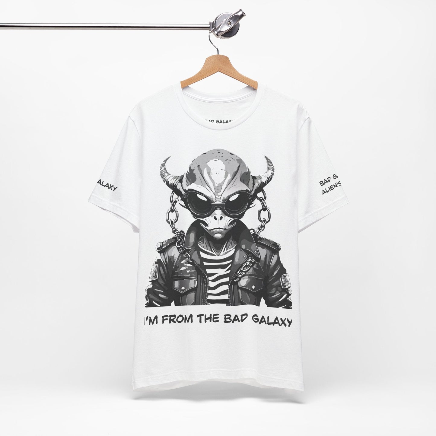 Tee Shirt With Alien From Bad Galaxy One Hundred Percent Cotton Lightweight USA Made With Eco Inks