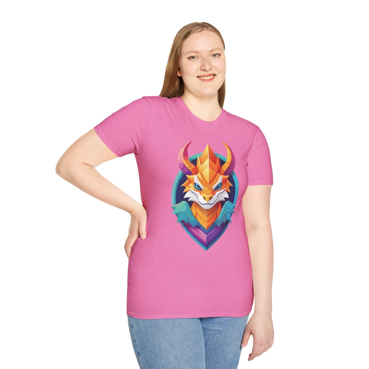 Dragon Graphic Unisex Cotton Softstyle Art Design Tee With Animals 4