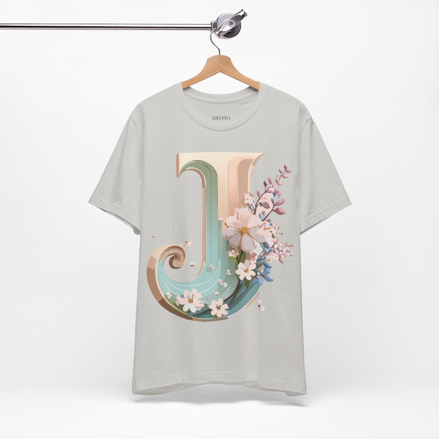 Adelpha Letter J Graphic Tee Unisex Jersey Short Sleeve Vintage Inspired Art Design Shirt