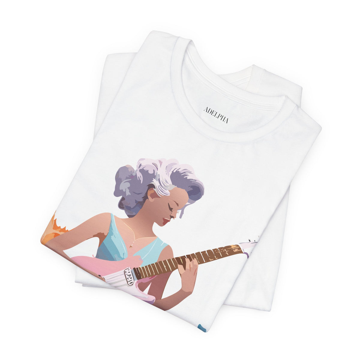 Music Graphic Unisex Cotton Bella+Canvas Tee with Art Design n184