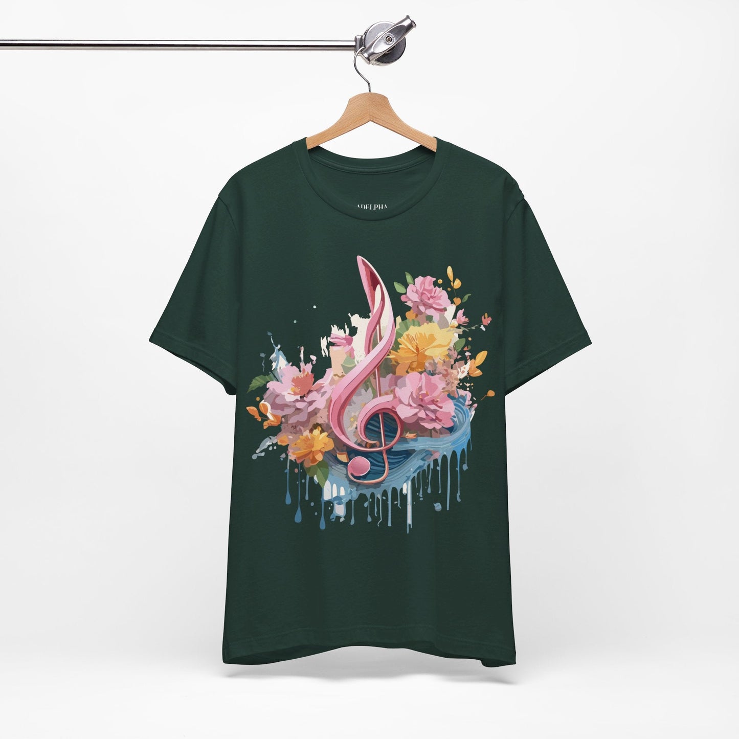 Music Graphic Unisex 100 Cotton Vintage Art with Musical Elements Tee 139