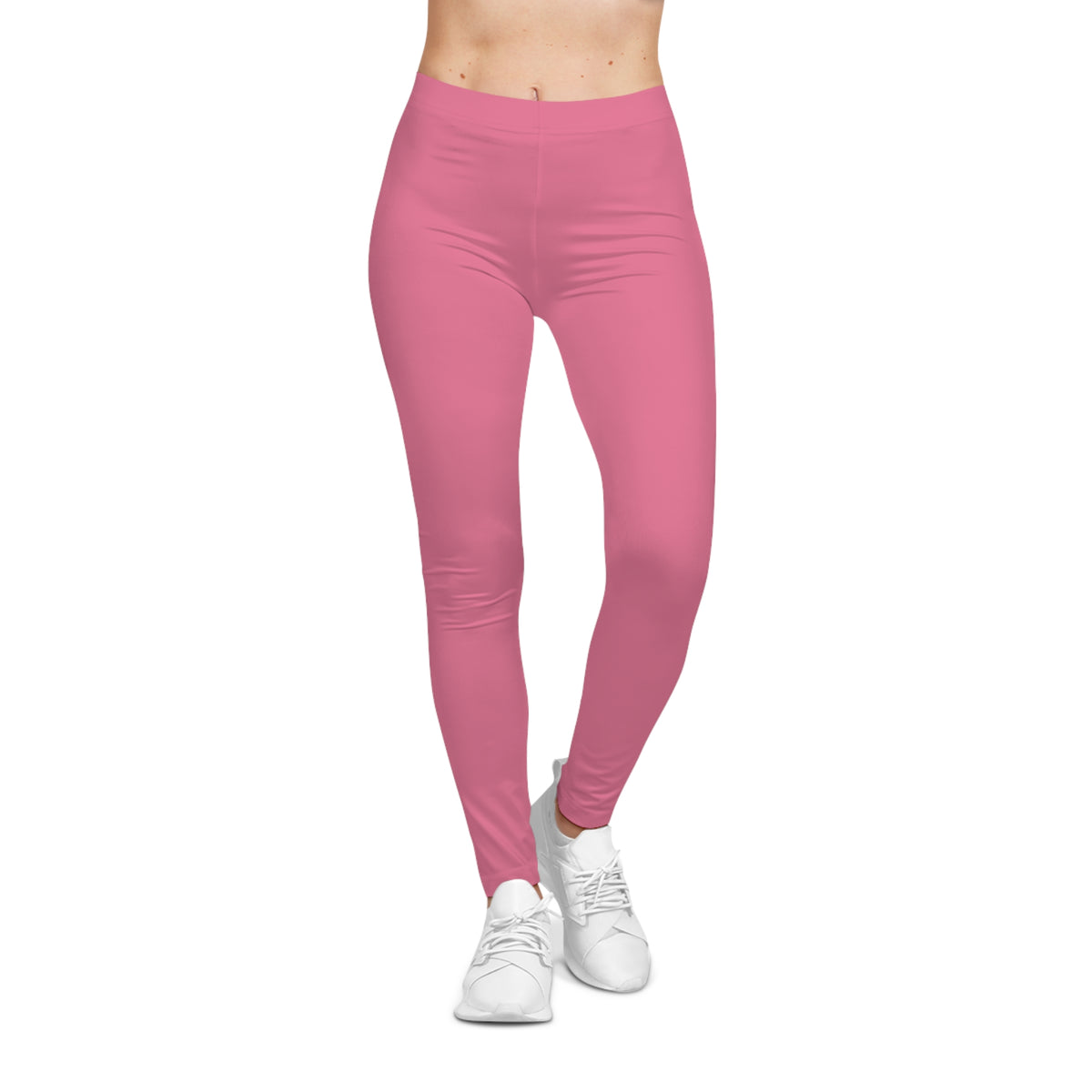 Petal Rouge Rose Pink Color Women's Poly-Span Casual Leggings XS-2XL