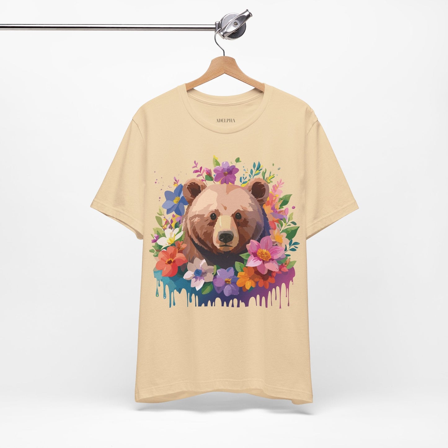 Bear Graphic Unisex 100 Cotton Short Sleeve Art Design Vintage T-Shirt 4