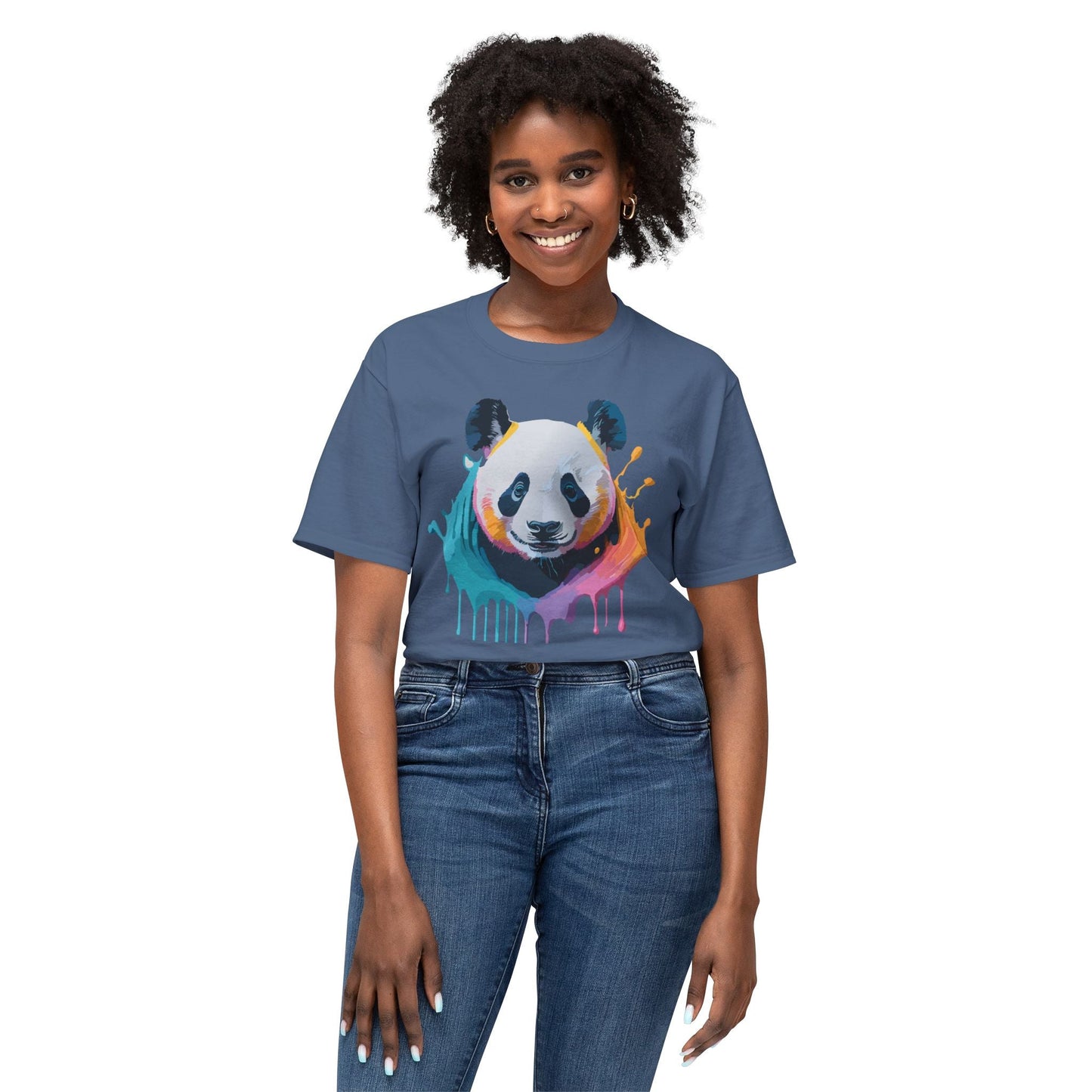 Unisex HD Cotton Panda T Shirt With Full Color Panda Art Print Made In USA Premium Fit For All Sizes