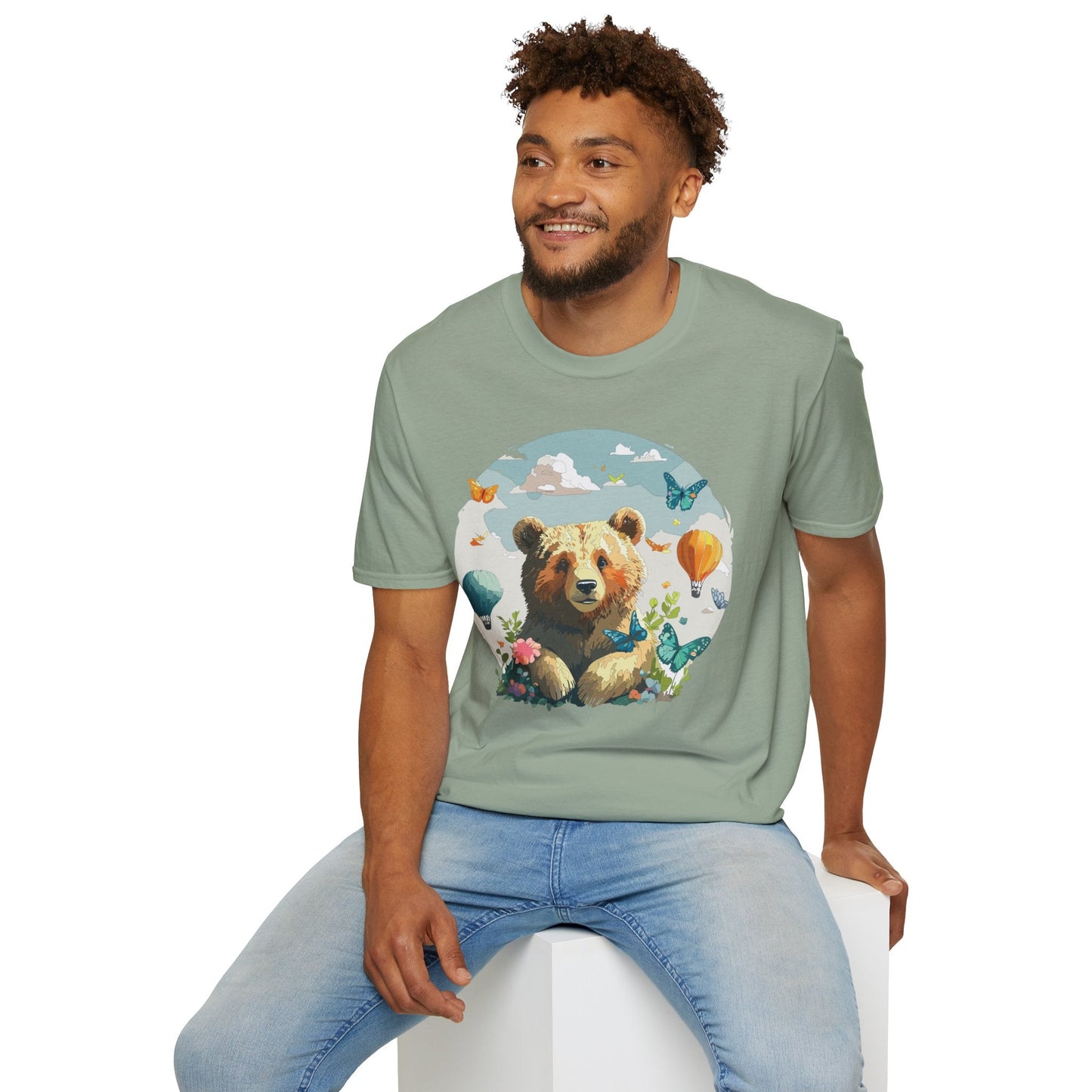 Bear T Shirt Unisex Teddy Bear Tee Softstyle 64000 Breathable Everyday Wear For All Ages