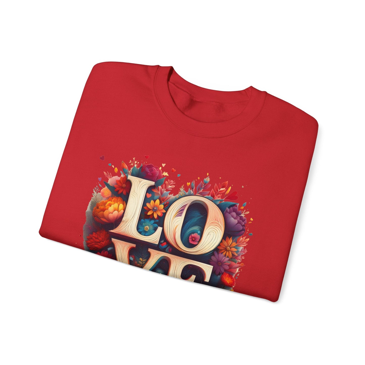 Floral Love Sweatshirt Unisex Valentines Day Gift Love Flower Crewneck Sweatshirt