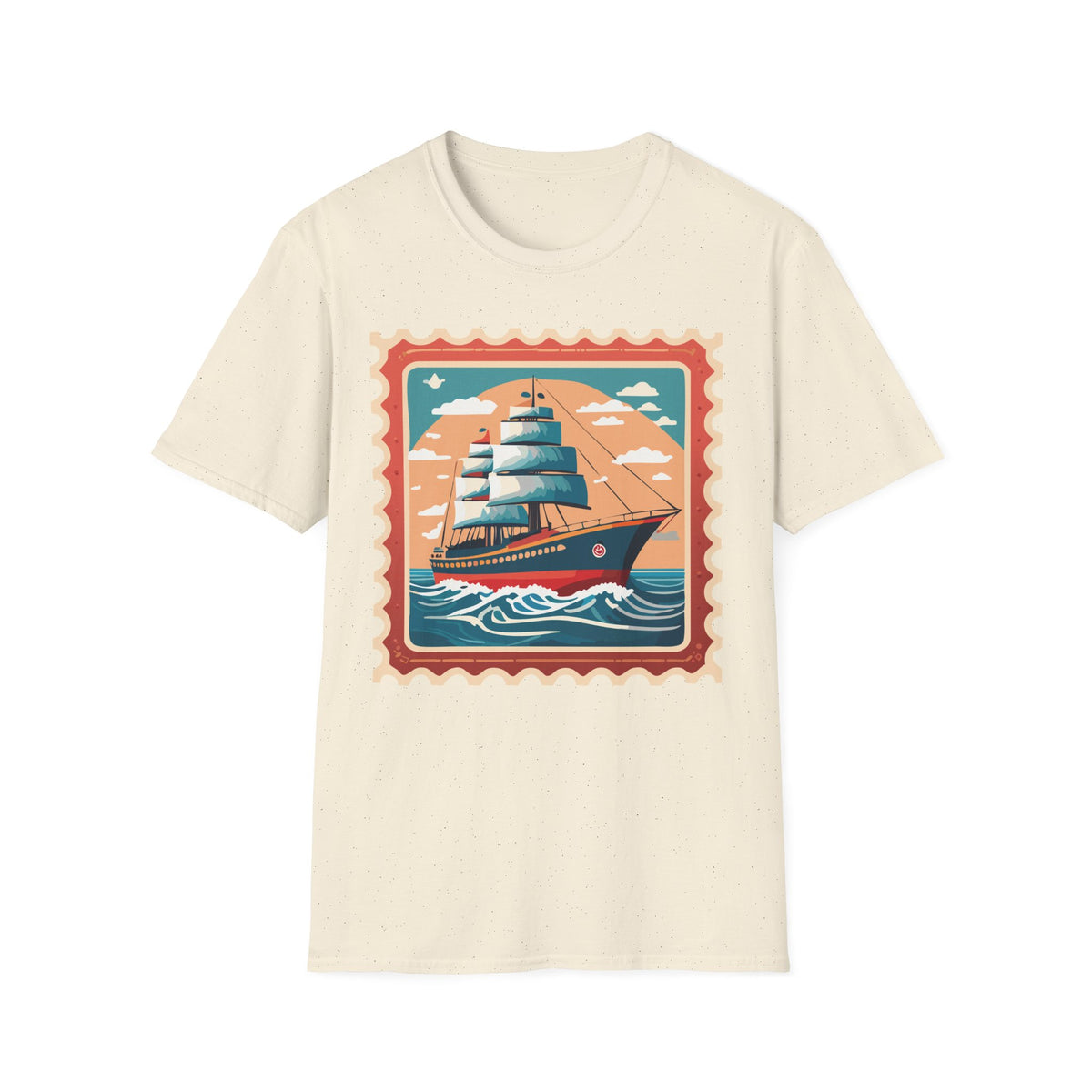 Vintage Sailing Ship T-Shirt | Retro Ocean Stamp Graphic Tee