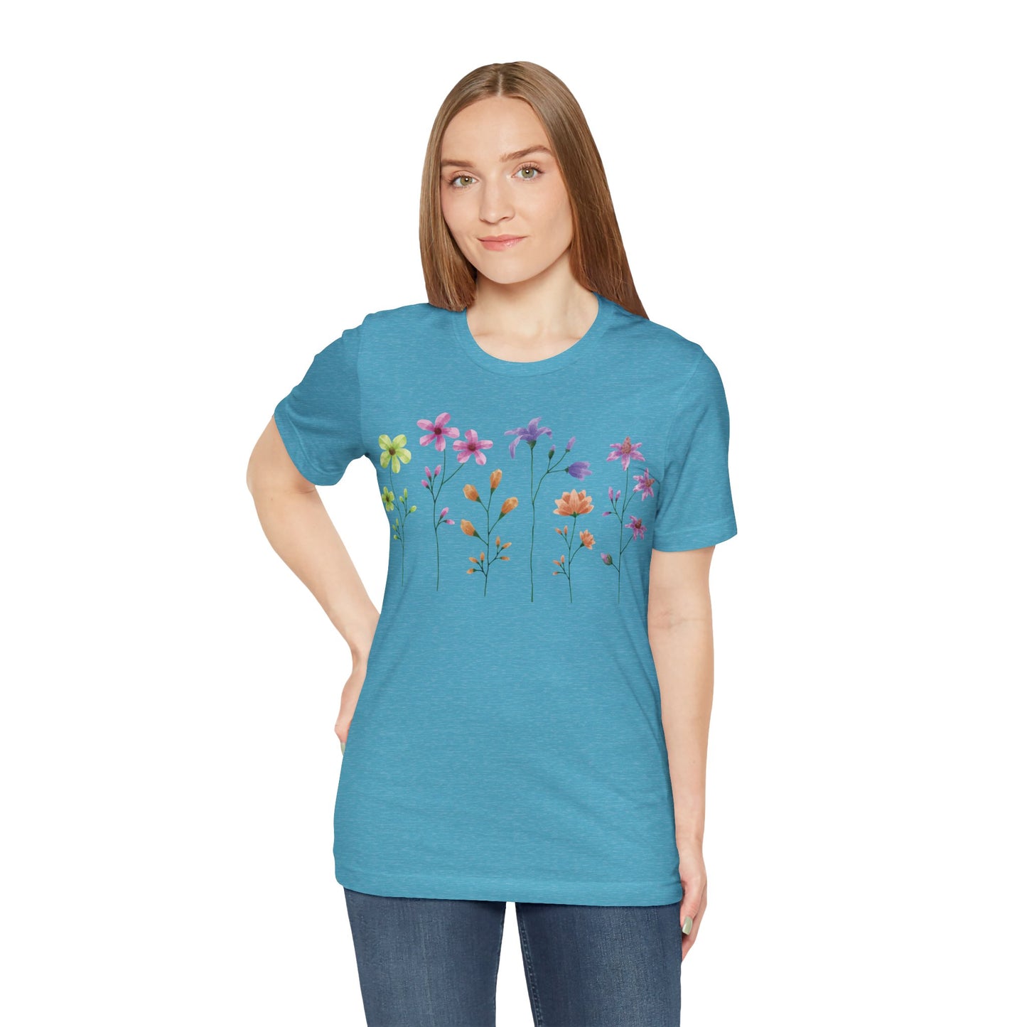 Camiseta de algodón con estampados florales