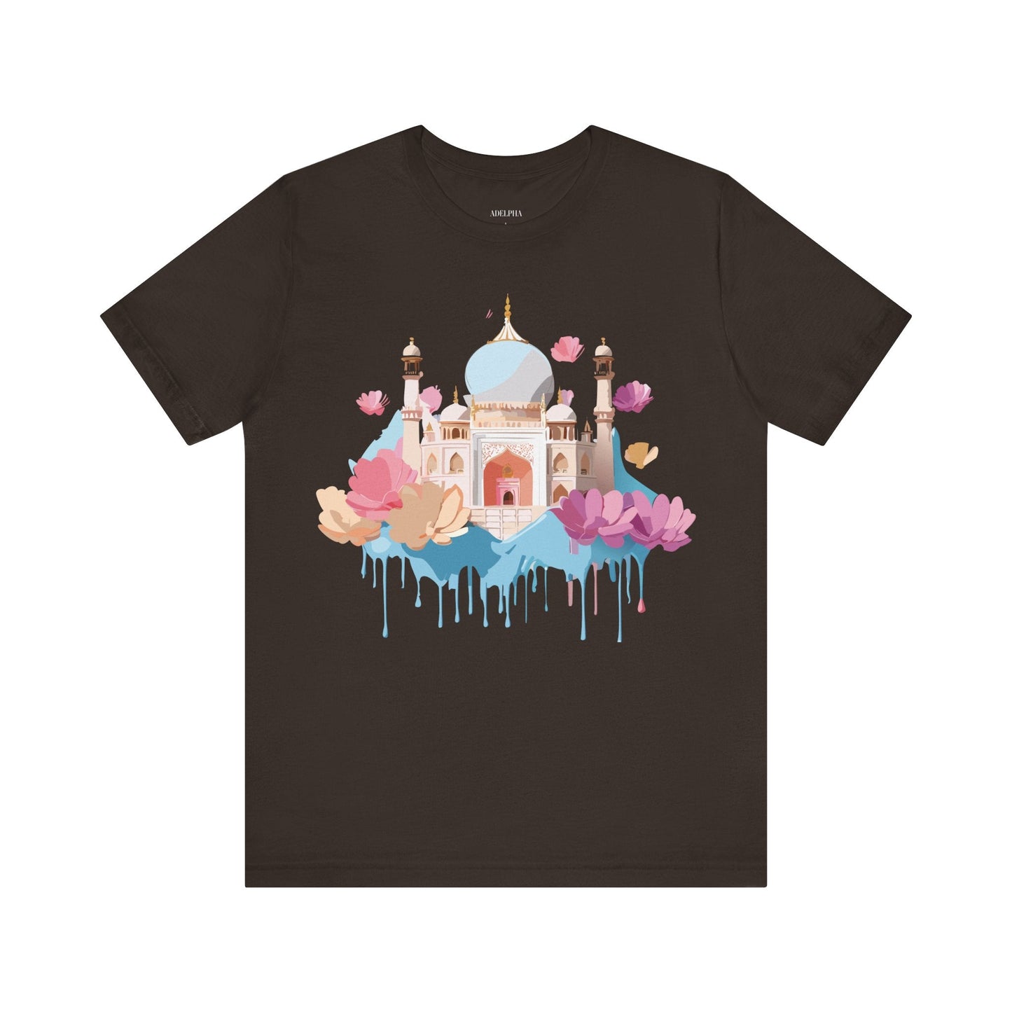 Unisex Taj Mahal Graphic Tee Tourist Shirt With Vintage Adelpha Artwork For Travel Lovers