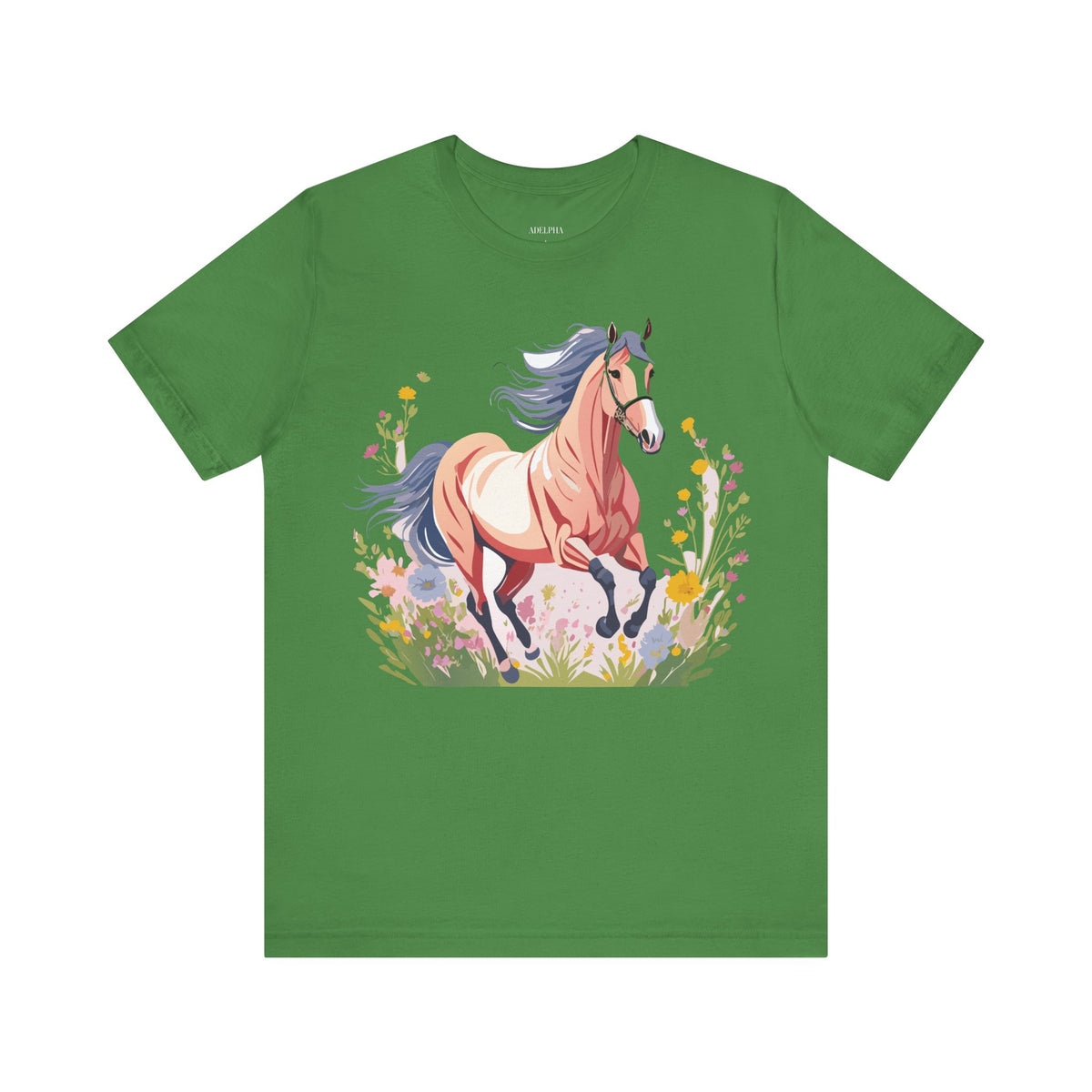 Horse Graphic Unisex Cotton Bella+Canvas Tee with Art Animal Design e29
