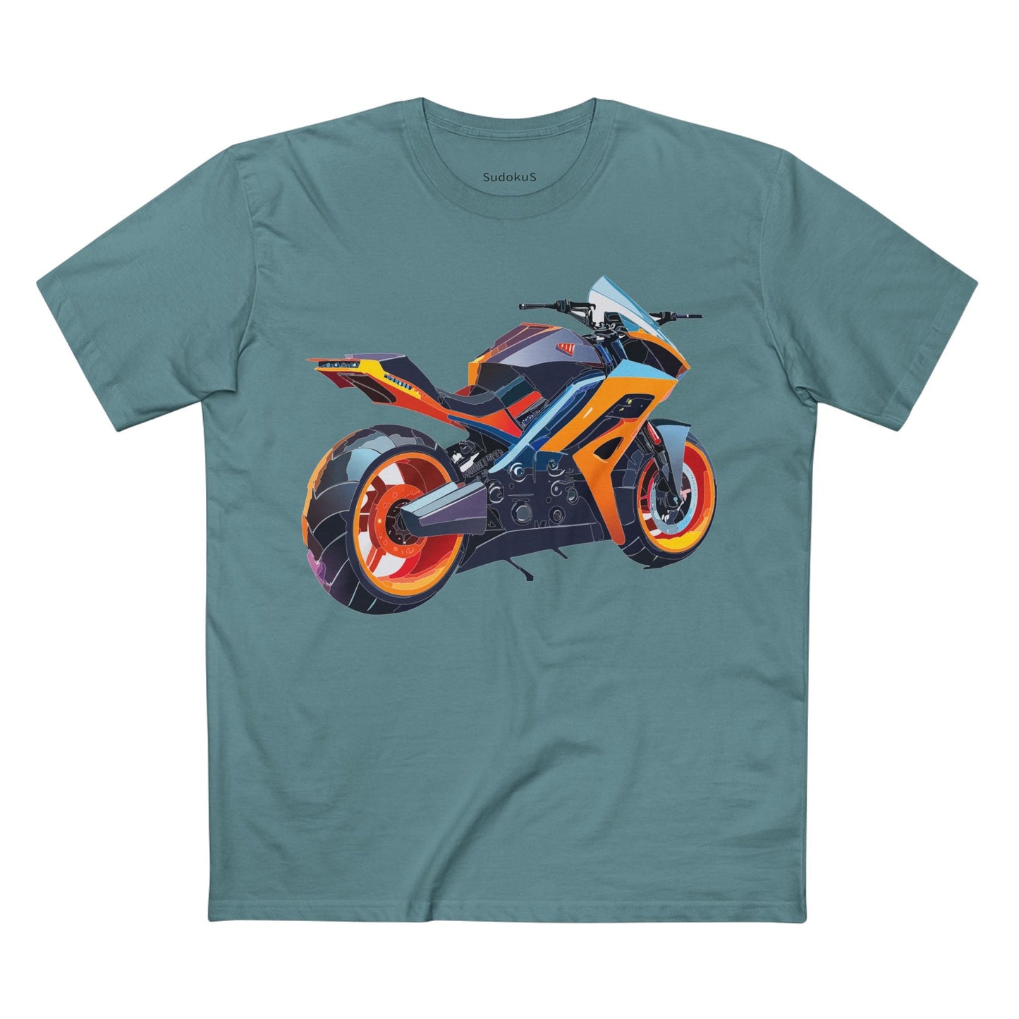 Moto Bike Graphic Unisex 100 Cotton Staple Tee 30
