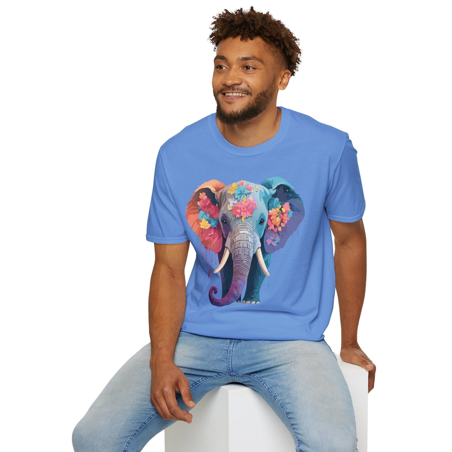 Unisex Elephant T Shirt Gildan SoftStyle 64000 100 Percent Ring Spun Cotton Tee Shirt