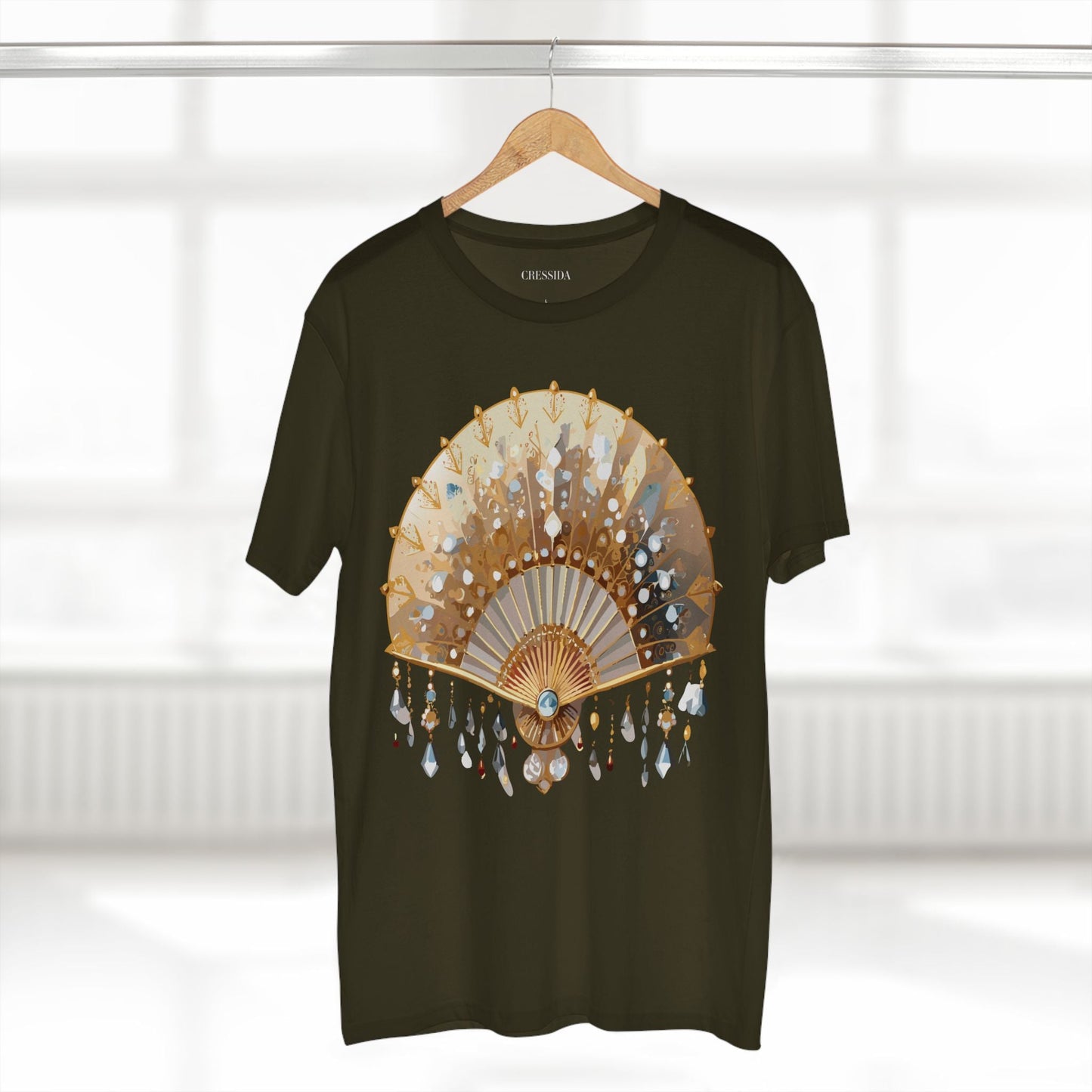 Antique Fan Graphic Design T-Shirt Unisex 100 Cotton Floral Carnival Artwork Tee 15